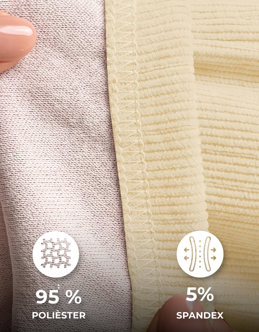 Pantalón de Pana Mujer Recto Cintura Alta con Cordón y Bolsillos color Beige