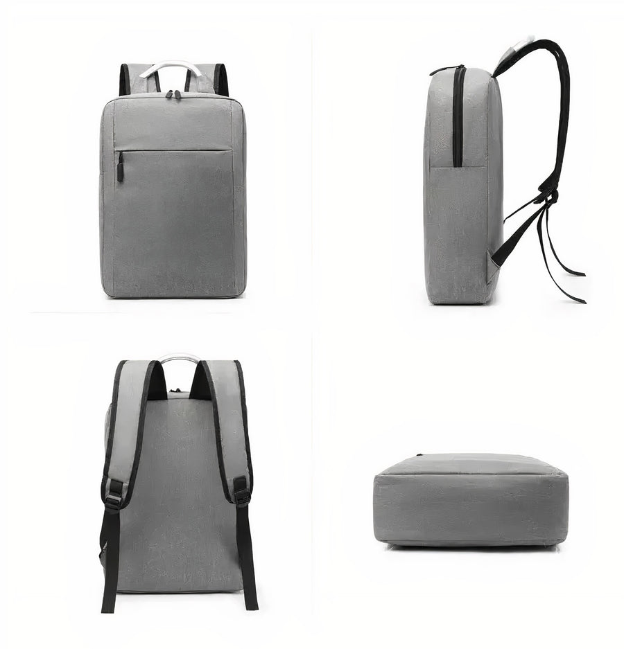 Mochila para Laptop con Puerto USB · Urbana y Ligera · Gris color Gris
