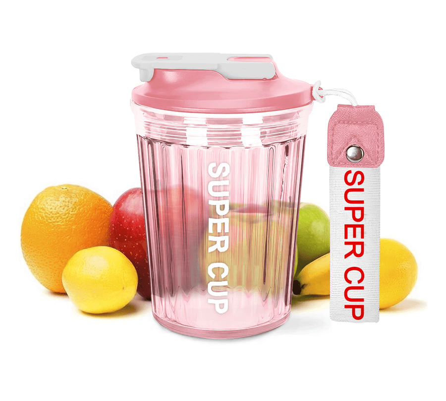 Vaso Térmico Antiderrame 450 ml con Asa Portátil · Doble Pared · Frío 12 h color Rosa