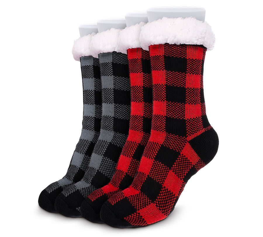 2 Pares de Calcetas Térmicas Afelpadas con Sherpa · Antiderrapantes · Unitalla
