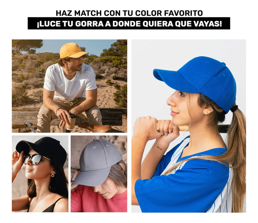 Gorra Lisa Básica de Algodón Unisex