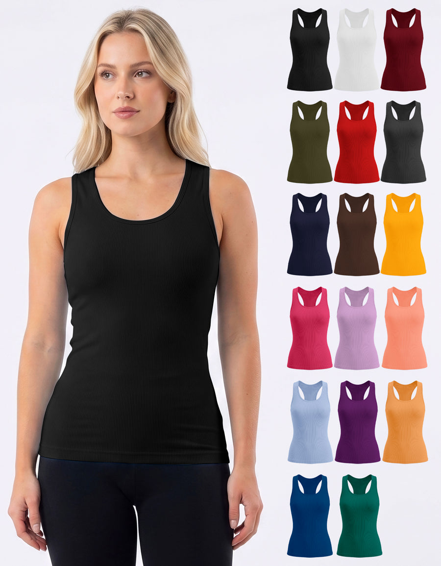 Playera Deportiva Sin Mangas Mujer Tank Top Acanalada · Unitalla color Negro