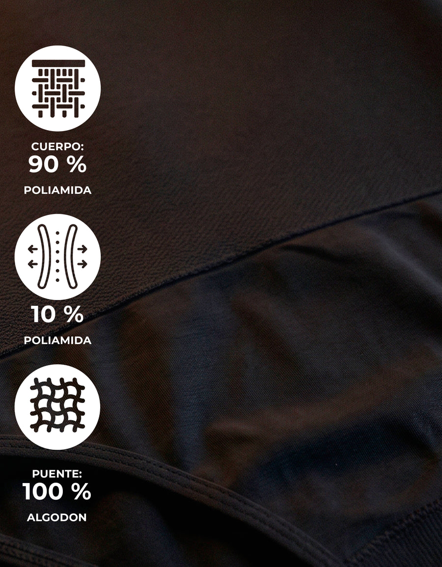 Pantaleta de Compresión Cintura Alta para Mujer · Moldea el Abdomen · Negra color Negro
