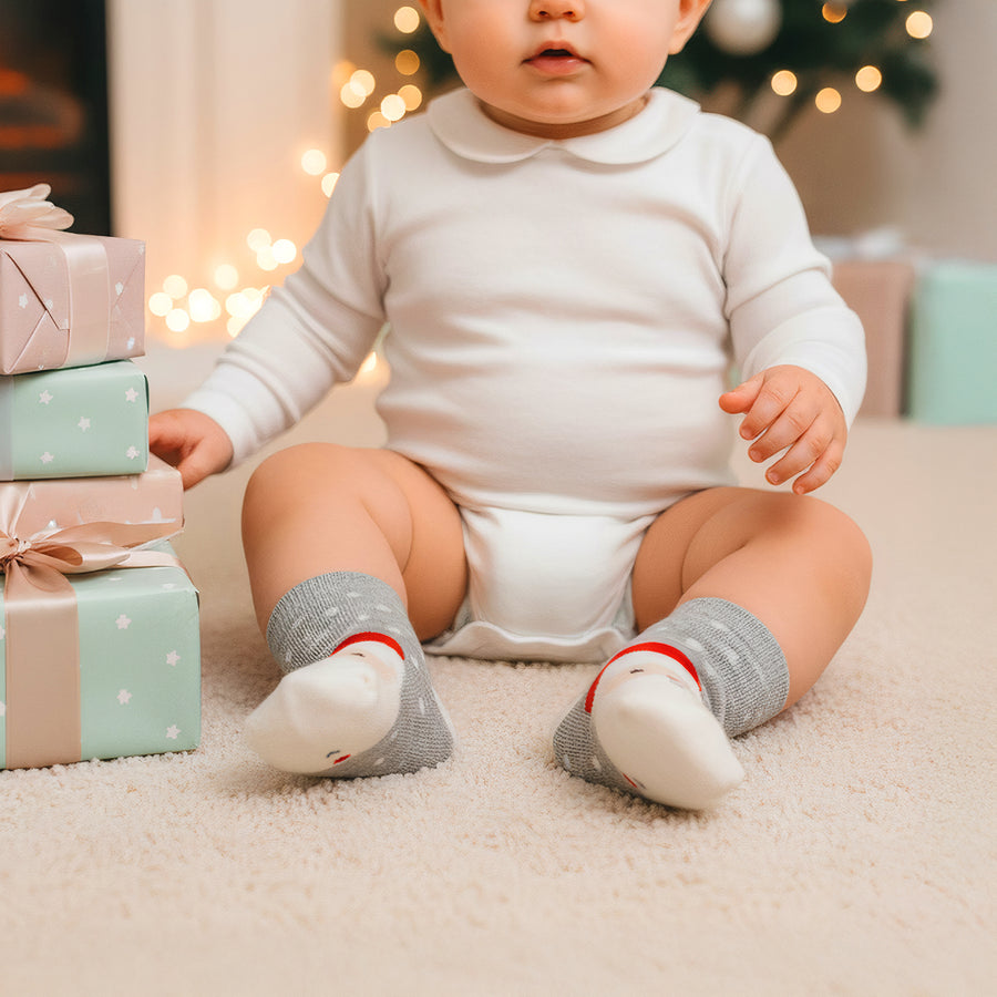 Set de 3 Pares de Calcetines Navideños para Bebé · Suaves · 6 a 12 Meses