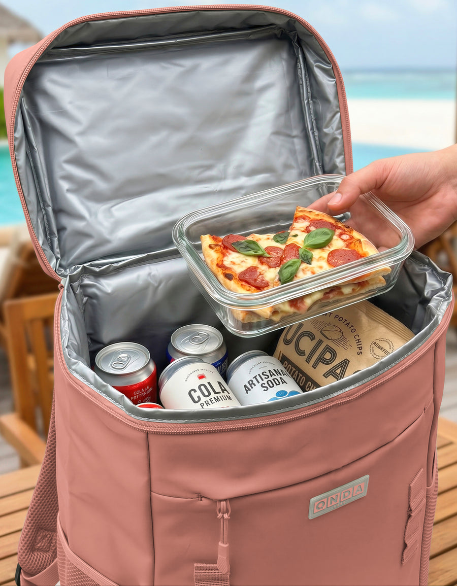 Mochila Térmica Cooler para Comida y Bebidas 27 × 18 × 34.5 cm color Rosa