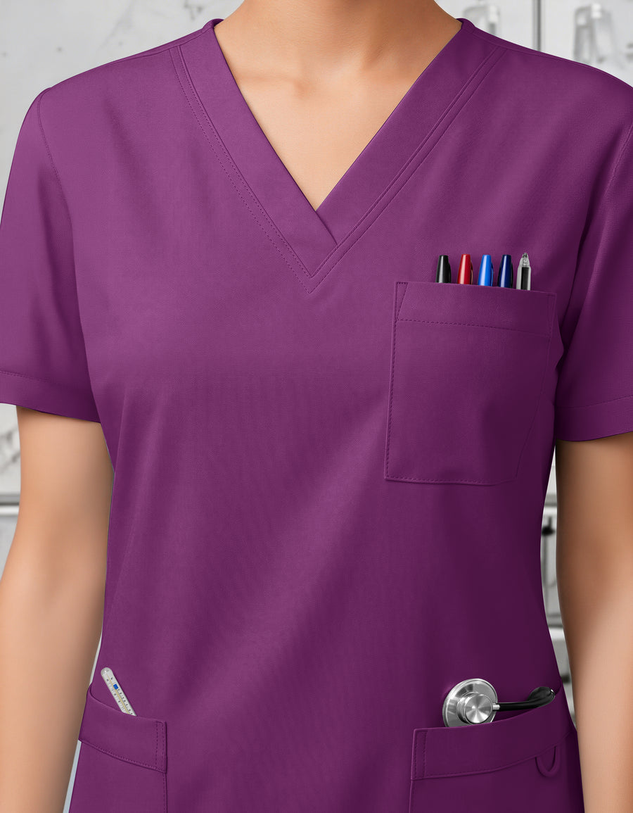 Uniforme Médico 2 Piezas Filipina y Pantalón · Unisex color Morado