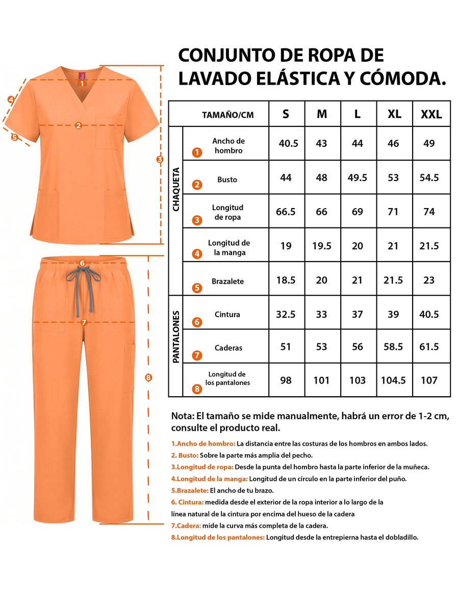 Uniforme Médico 2 Piezas Filipina y Pantalón · Unisex color Naranja