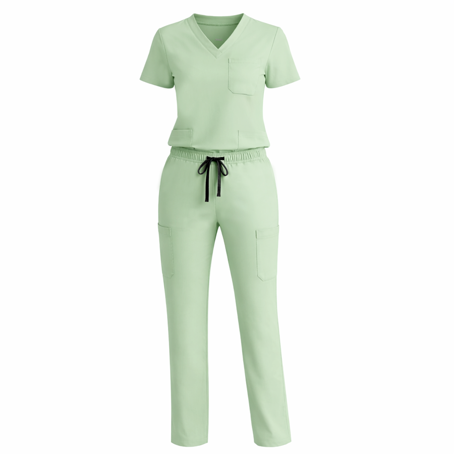 Uniforme Médico 2 Piezas Filipina y Pantalón · Unisex color Verde Claro