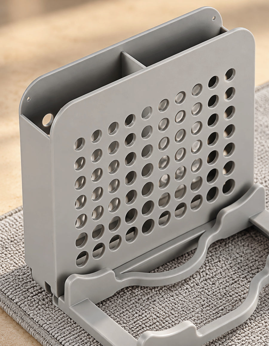 Escurridor de Platos 3 Secciones con Tapete de Secado 40 × 50 cm color Gris