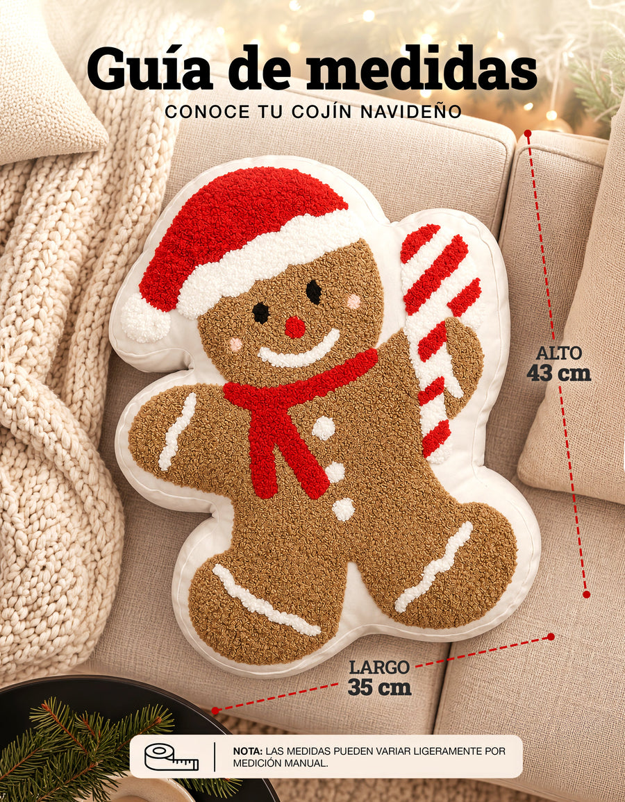 Cojín Navideño diseño Galleta de jengibre