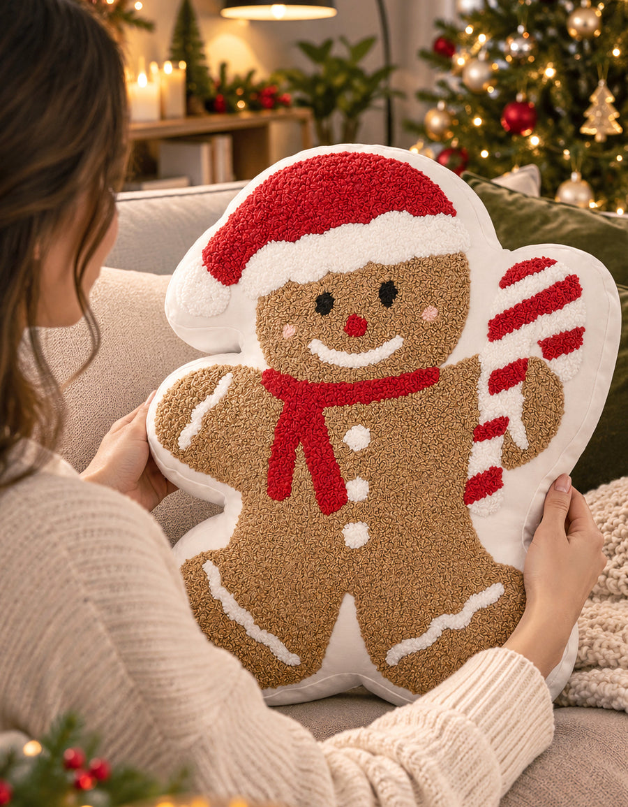 Cojín Navideño diseño Galleta de jengibre
