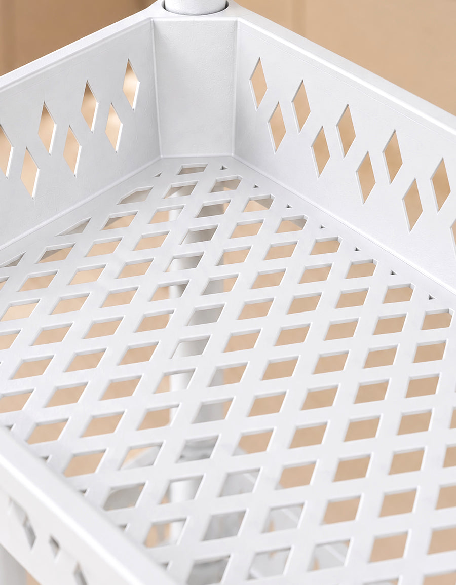 Carrito Organizador de 4 Niveles con Ruedas para Cocina color Blanco