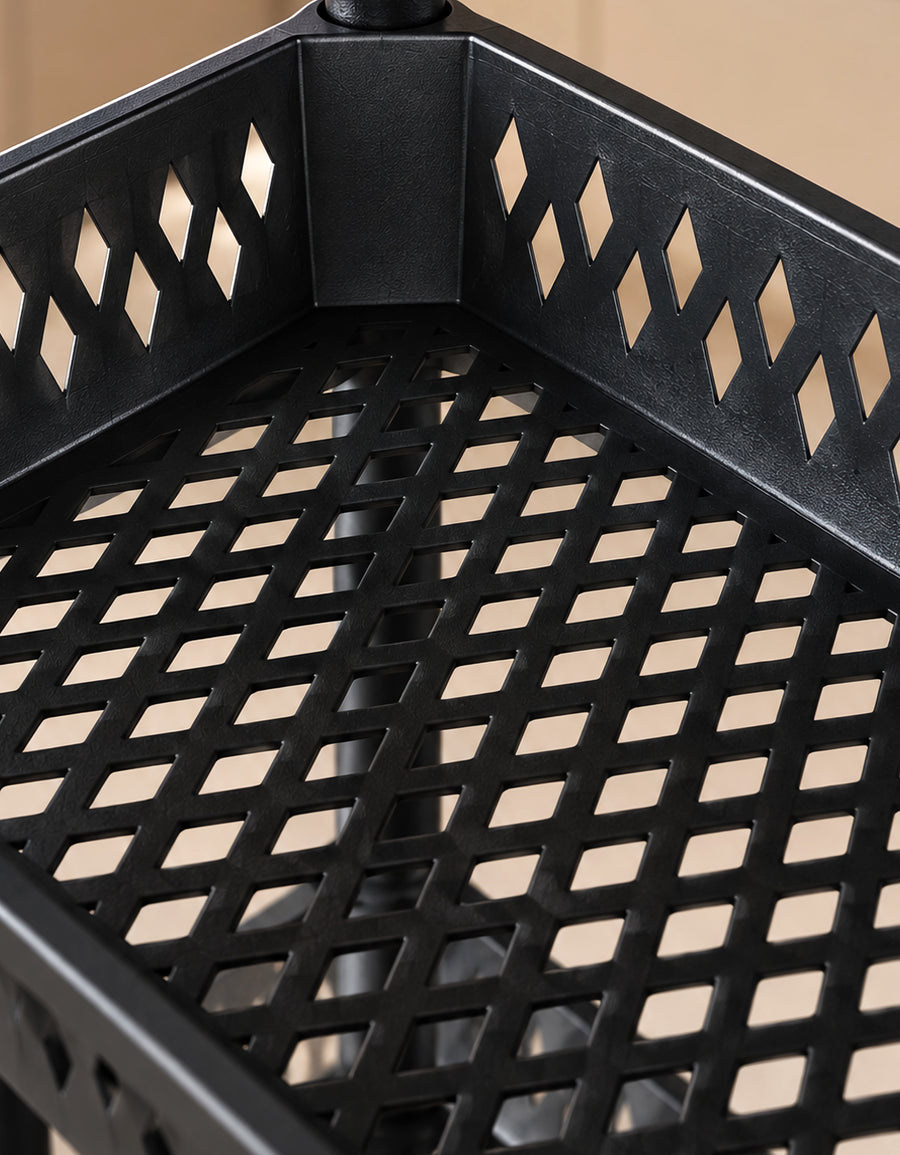 Carrito Organizador de 4 Niveles con Ruedas para Cocina color Negro