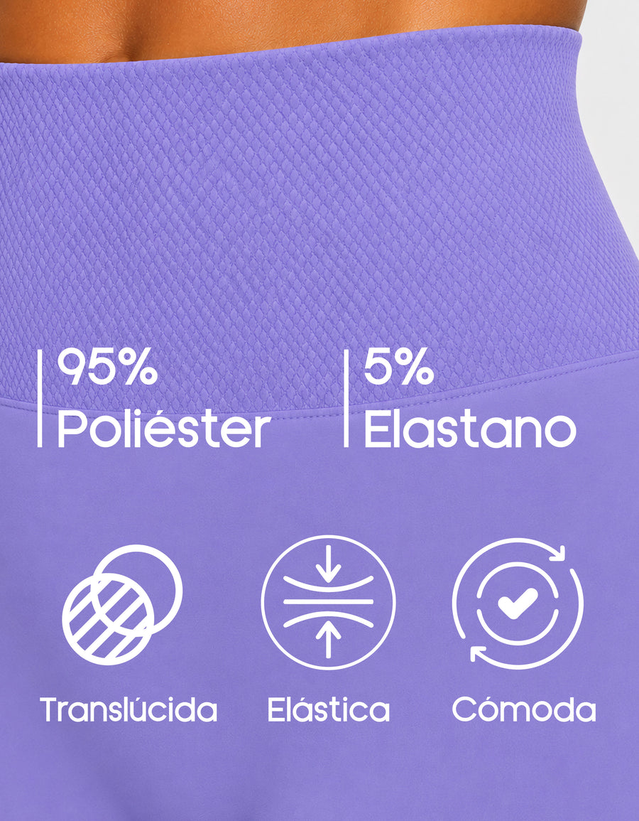 Short Largo Deportivo Mujer tipo Biker · Cintura Alta sin Costuras · Unitalla color Morado