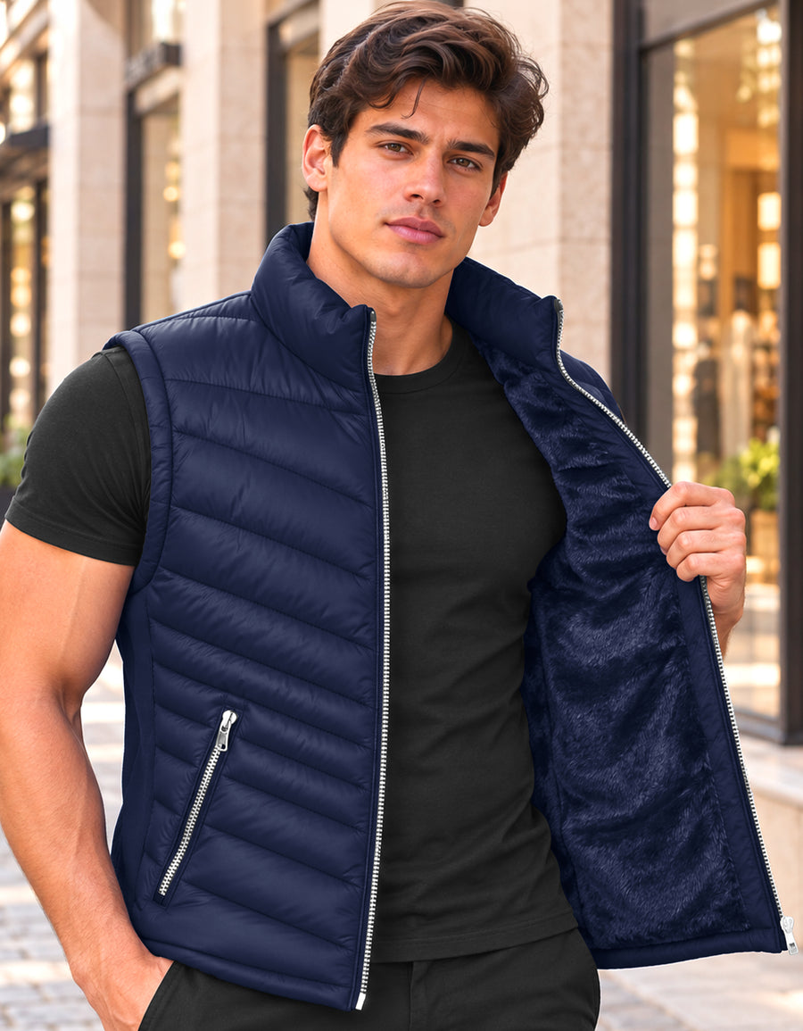 Chaleco Acolchado Hombre Ligero e Impermeable color Azul Marino