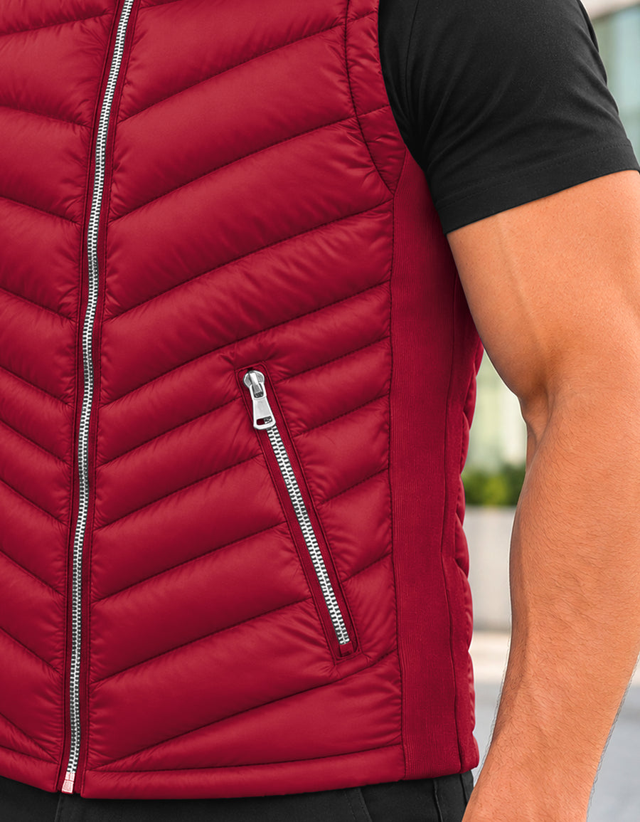 Chaleco Acolchado Hombre Ligero e Impermeable color Vino