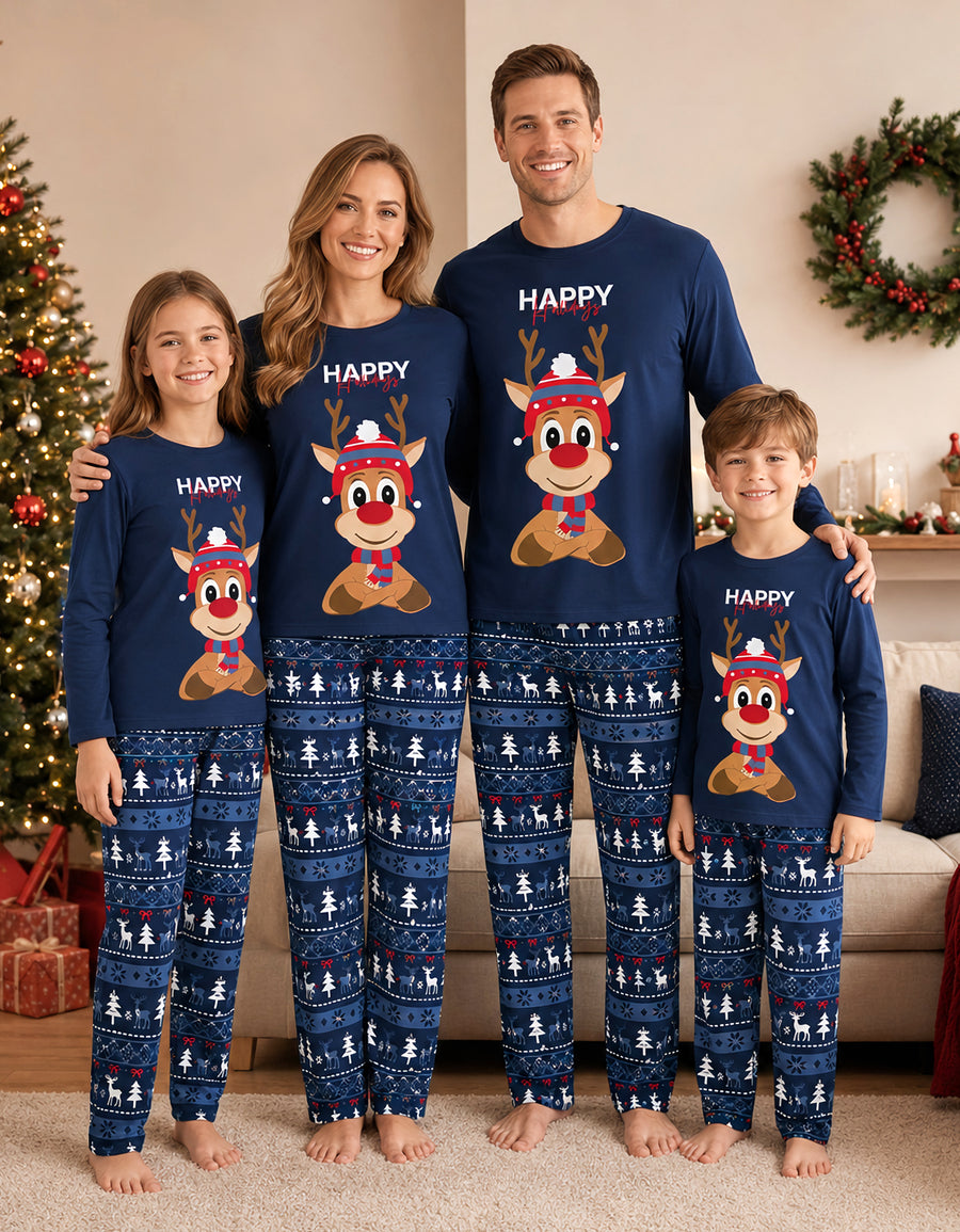Pijama Navideña Familiar toda la familia diseño Reno