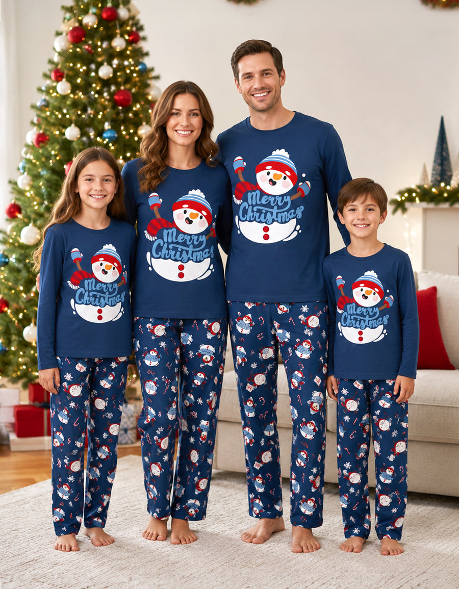 Pijama Navideña Familiar toda la familia diseño Muñeco de nieve