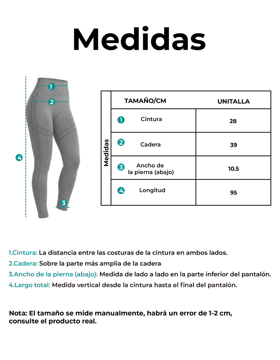 Leggings Push Up Mujer Levanta Glúteos Cintura Alta · Unitalla color Gris