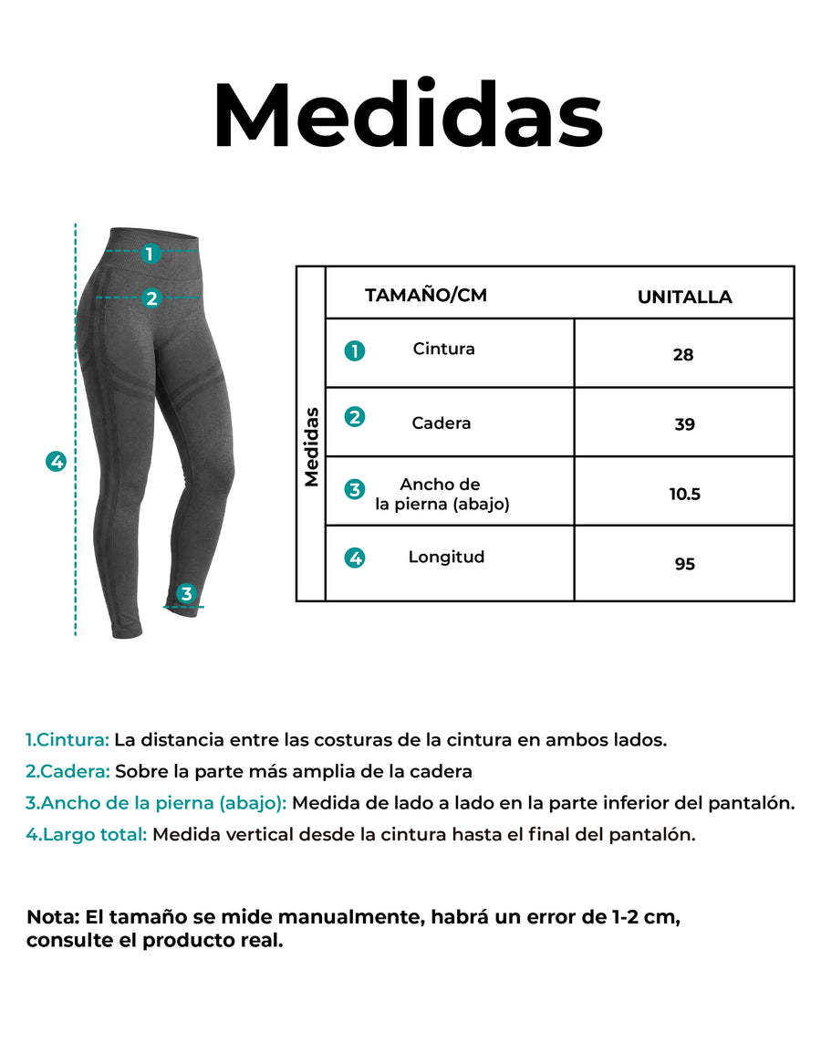 Leggings Push Up Mujer Levanta Glúteos Cintura Alta · Unitalla color Negro
