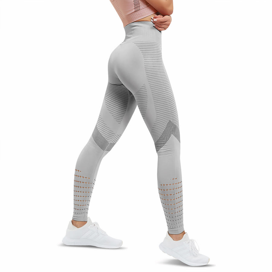 Leggings Deportivos Mujer Levanta Glúteos Sin Costuras · Cintura Alta · CH a XG color Gris