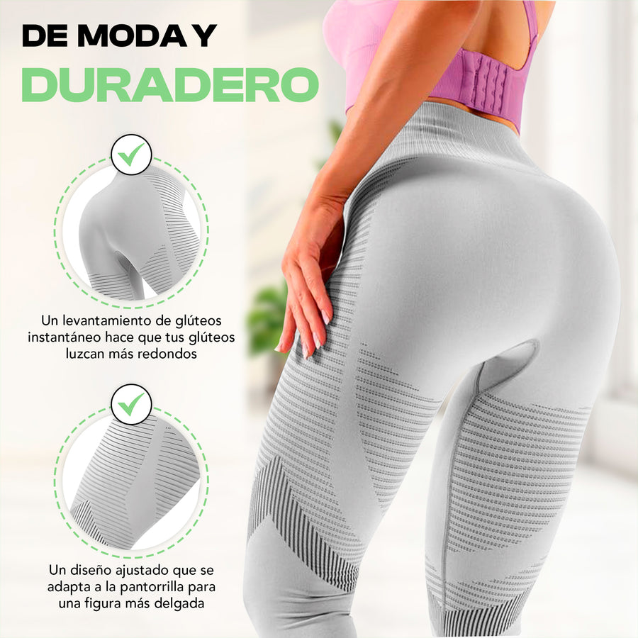 Leggings Deportivos Mujer Levanta Glúteos Sin Costuras · Cintura Alta · CH a XG color Gris