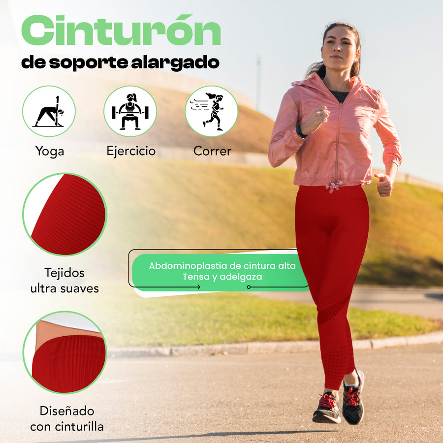 Leggings Deportivos Mujer Levanta Glúteos Sin Costuras · Cintura Alta · CH a XG color Rojo