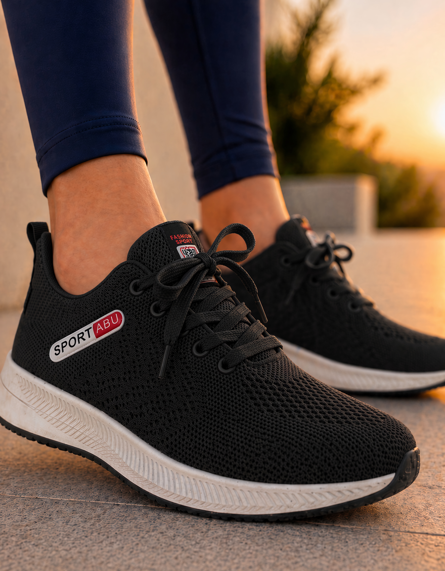 Tenis para Correr Hombre y Mujer Ligeros y Transpirables · Tallas 39 a 44 color Negro