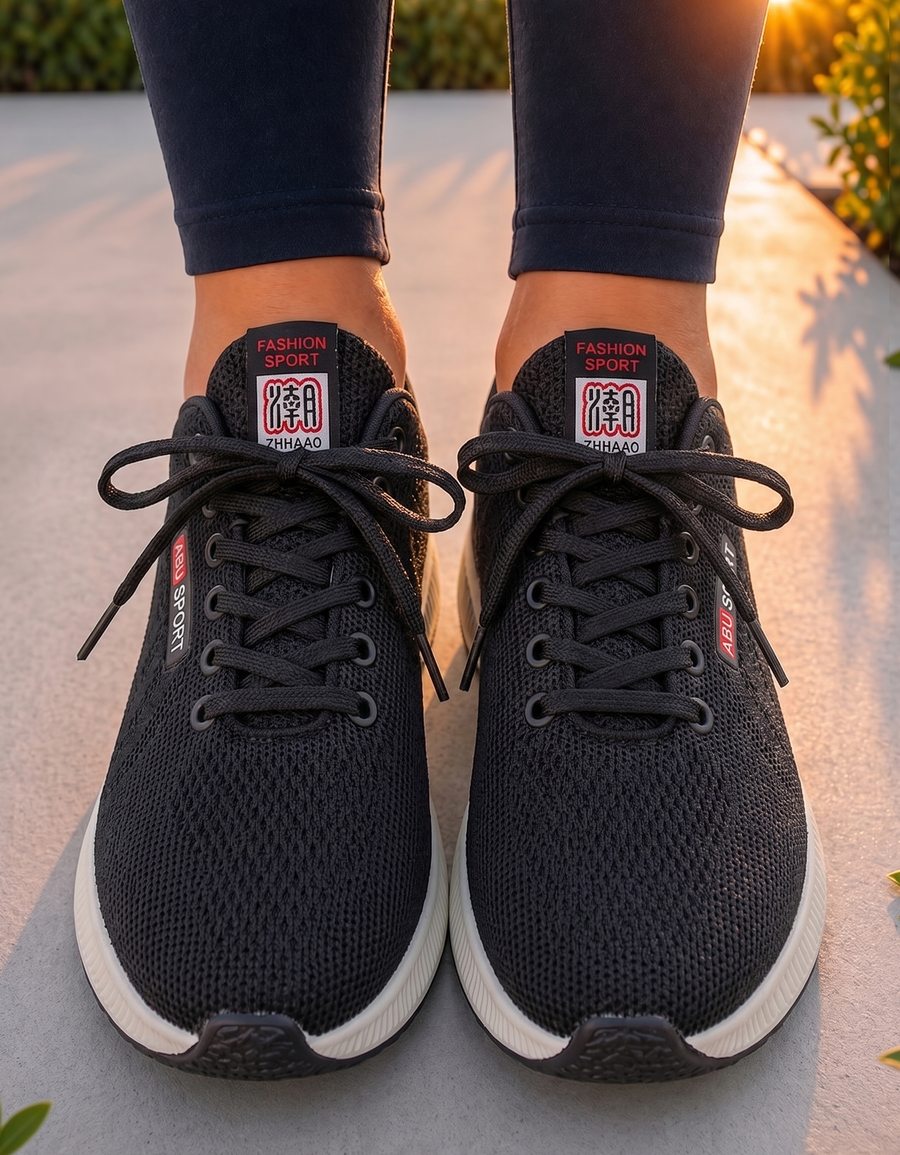 Tenis para Correr Hombre y Mujer Ligeros y Transpirables · Tallas 39 a 44 color Negro