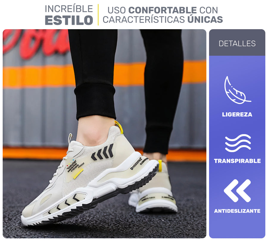 Tenis Hombre Casuales Chunky Blancos · Suela Gruesa Acolchada · Tallas 40 a 43 color Blanco
