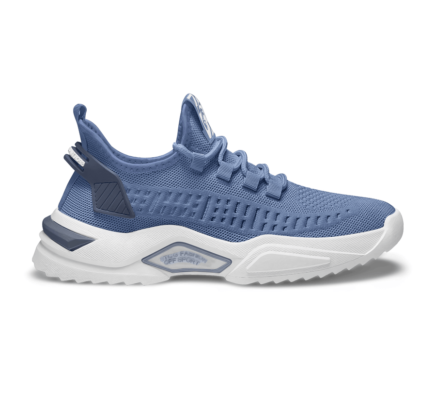Tenis Hombre de Malla Transpirable · Ligeros tipo Calcetín · Tallas 40 a 43 color Azul