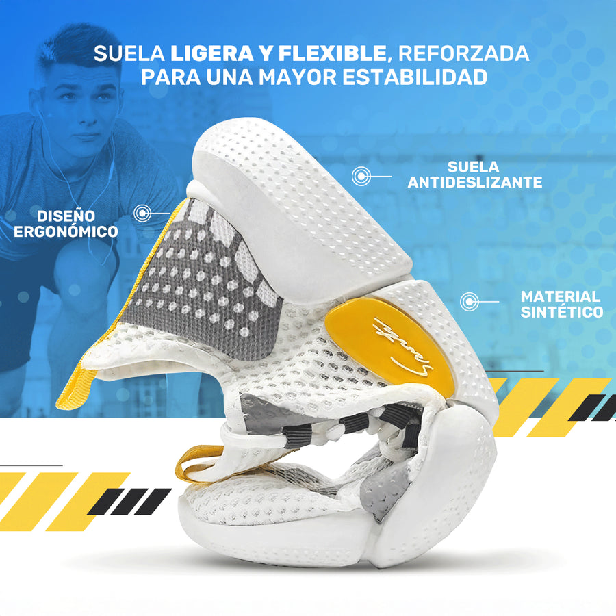 Tenis Deportivos Unisex de Malla Transpirable · Suela Ligera Antiderrapante · Tallas 39, 40 y 44 color Blanco