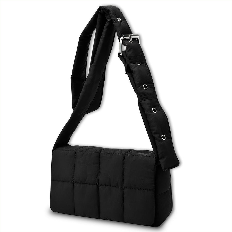 Bolso de Hombro Acolchado Mujer · Correa Ancha Ajustable · Gran Capacidad color Negro