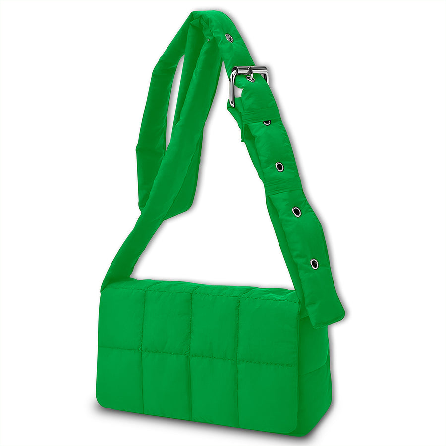 Bolso de Hombro Acolchado Mujer · Correa Ancha Ajustable · Gran Capacidad color Verde