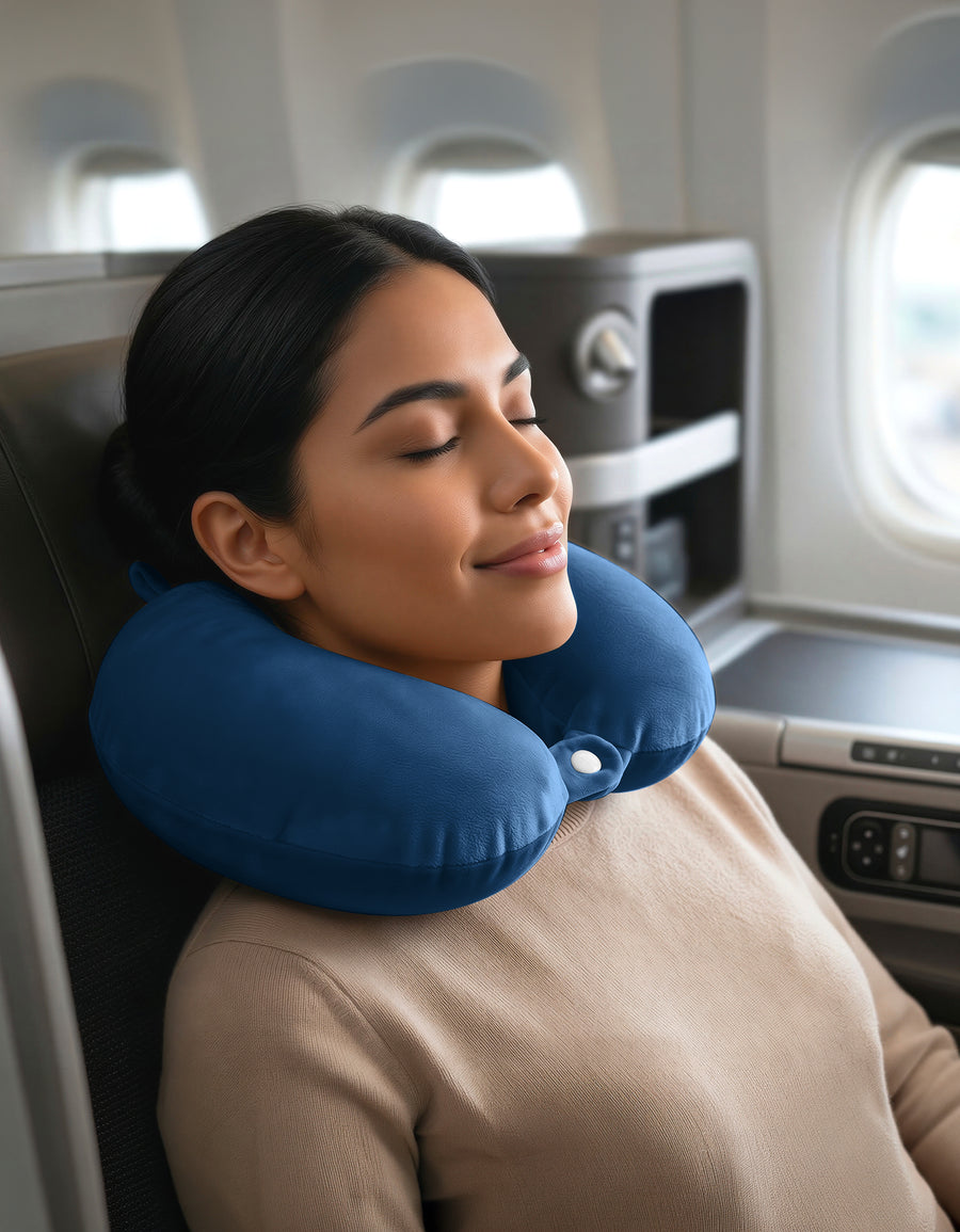 Almohada de Viaje Cervical para Cuello color Azul Marino