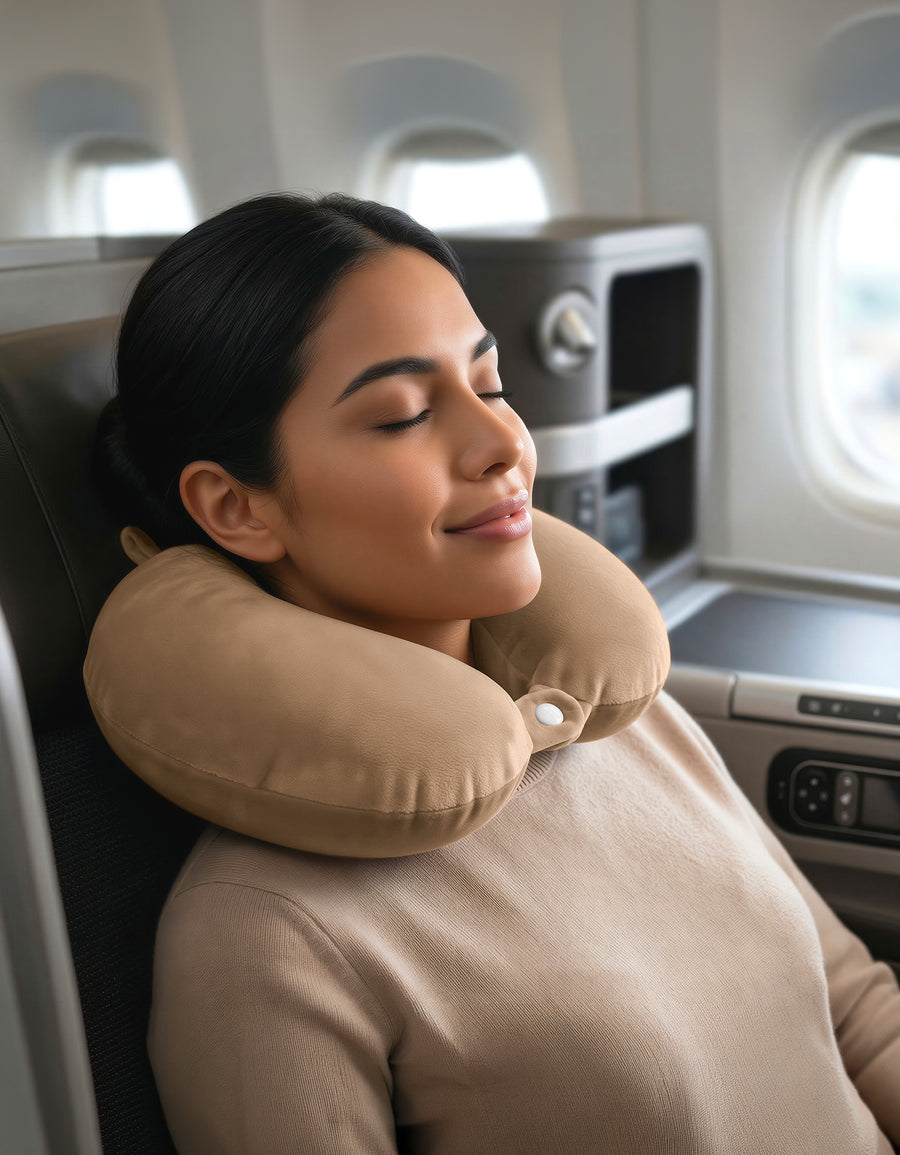 Almohada de Viaje Cervical para Cuello color Café