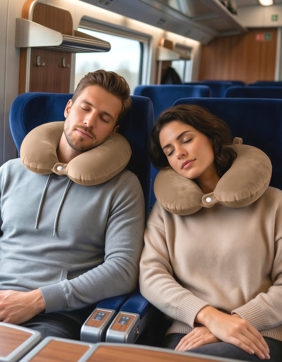 Almohada de Viaje Cervical para Cuello color Café