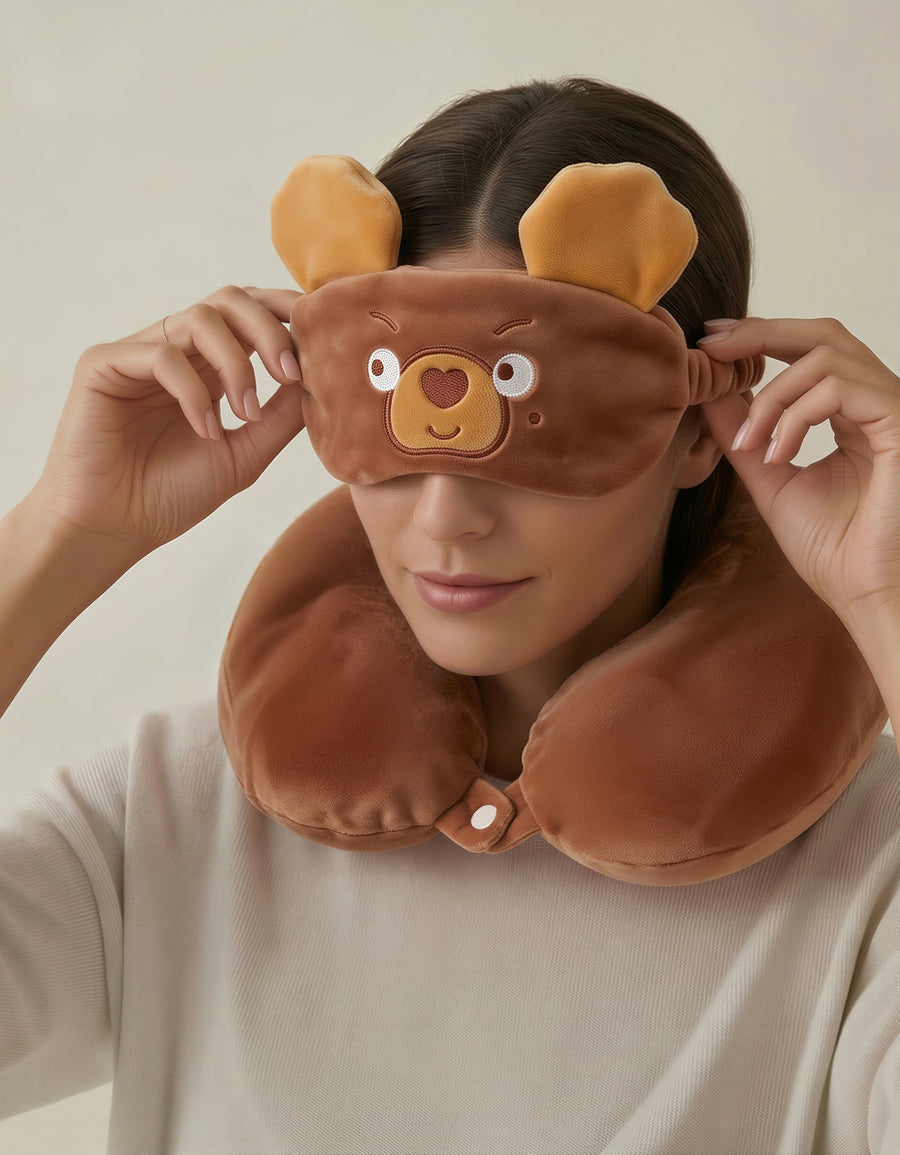 Almohada de Viaje Cervical para Cuello color Café ·2