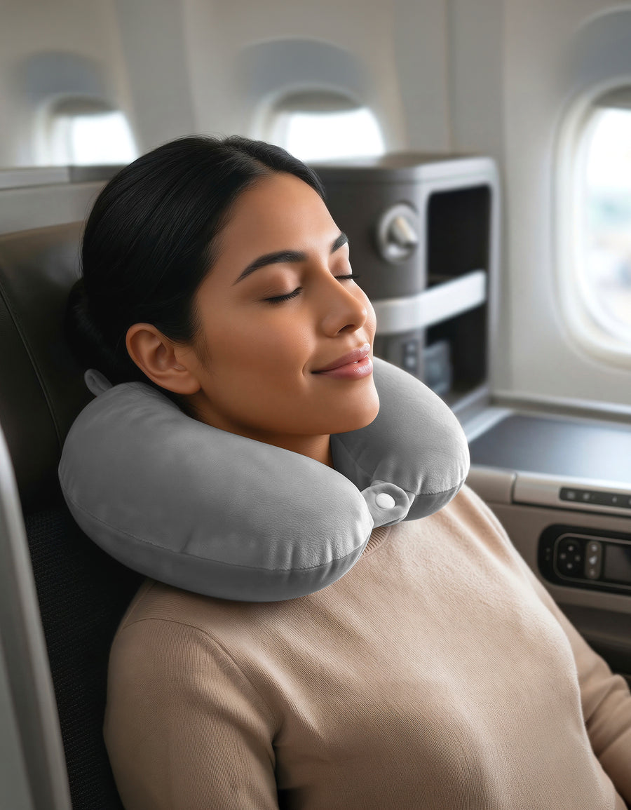 Almohada de Viaje Cervical para Cuello color Gris