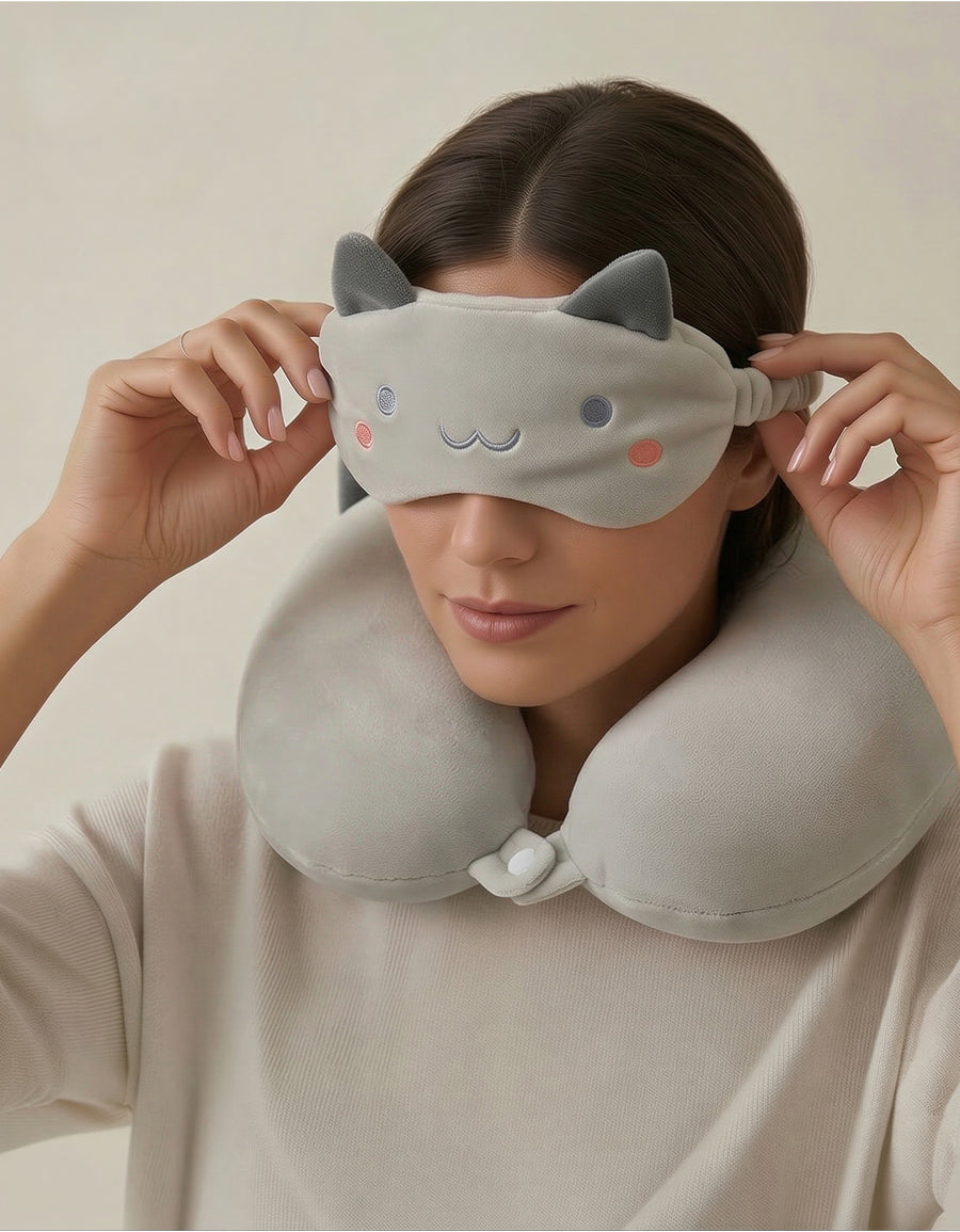 Almohada de Viaje Cervical para Cuello color Gris ·2
