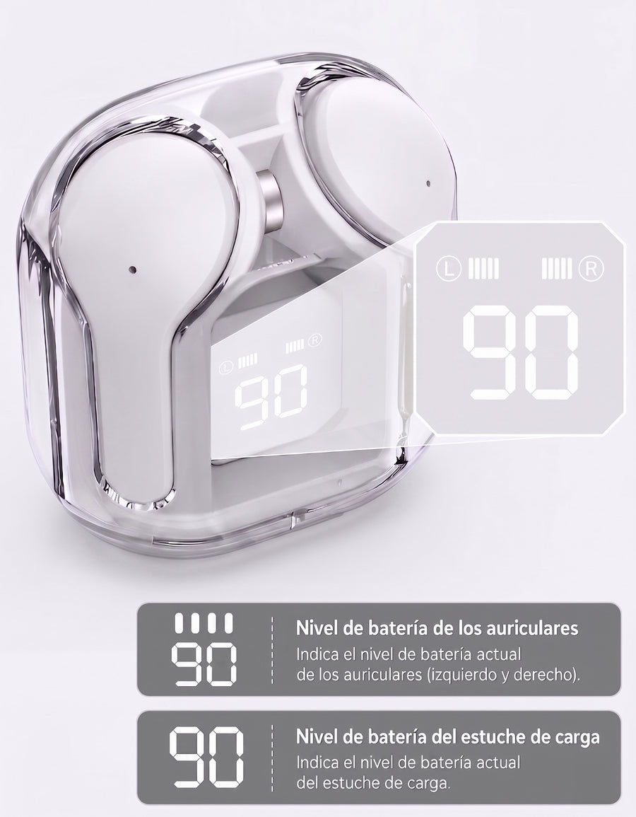 Audífonos Inalámbricos Bluetooth con Luz LED HK3 color Blanco