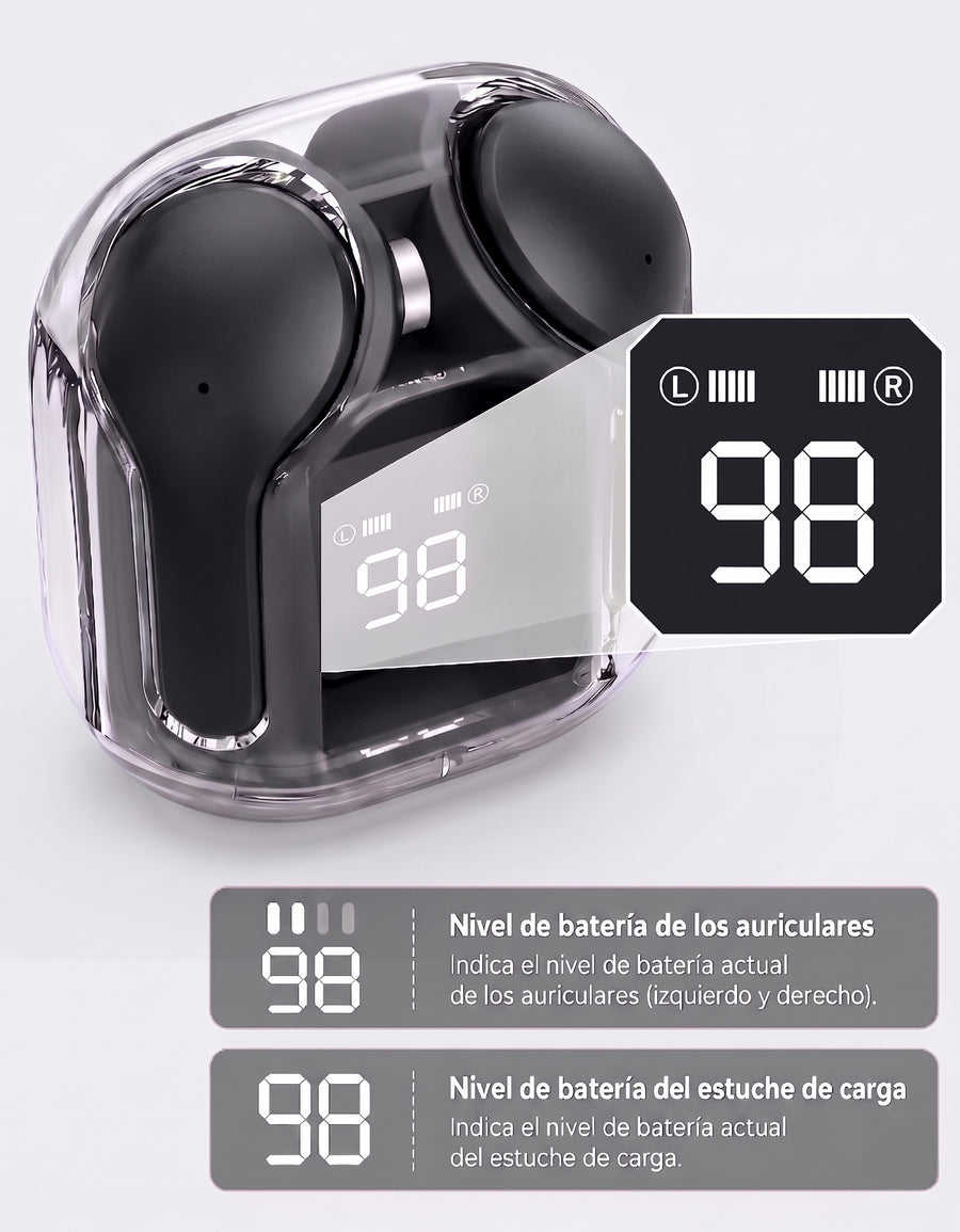 Audífonos Inalámbricos Bluetooth con Luz LED HK3 color Negro
