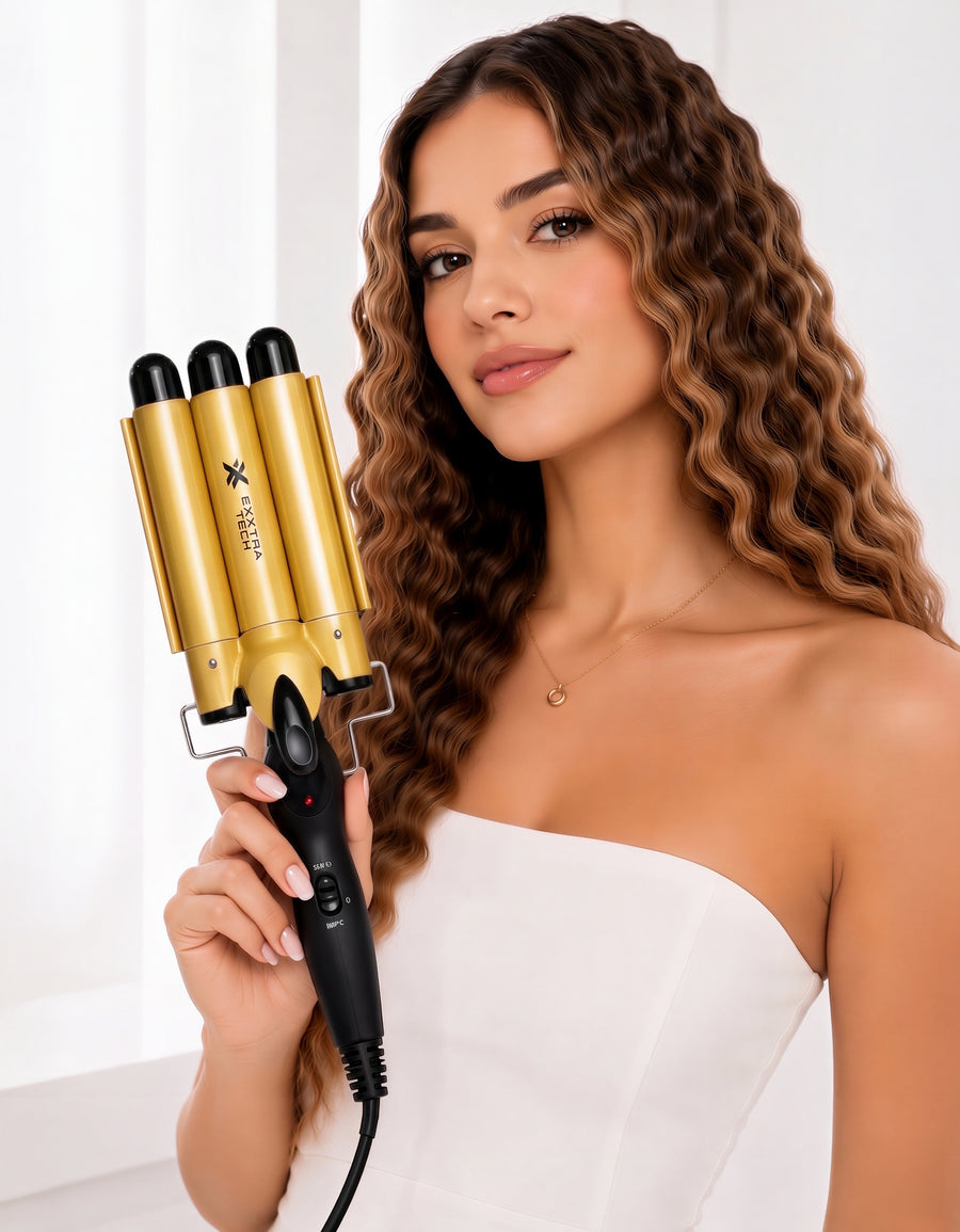 Buclera Triple para Ondas 130 W color Dorado