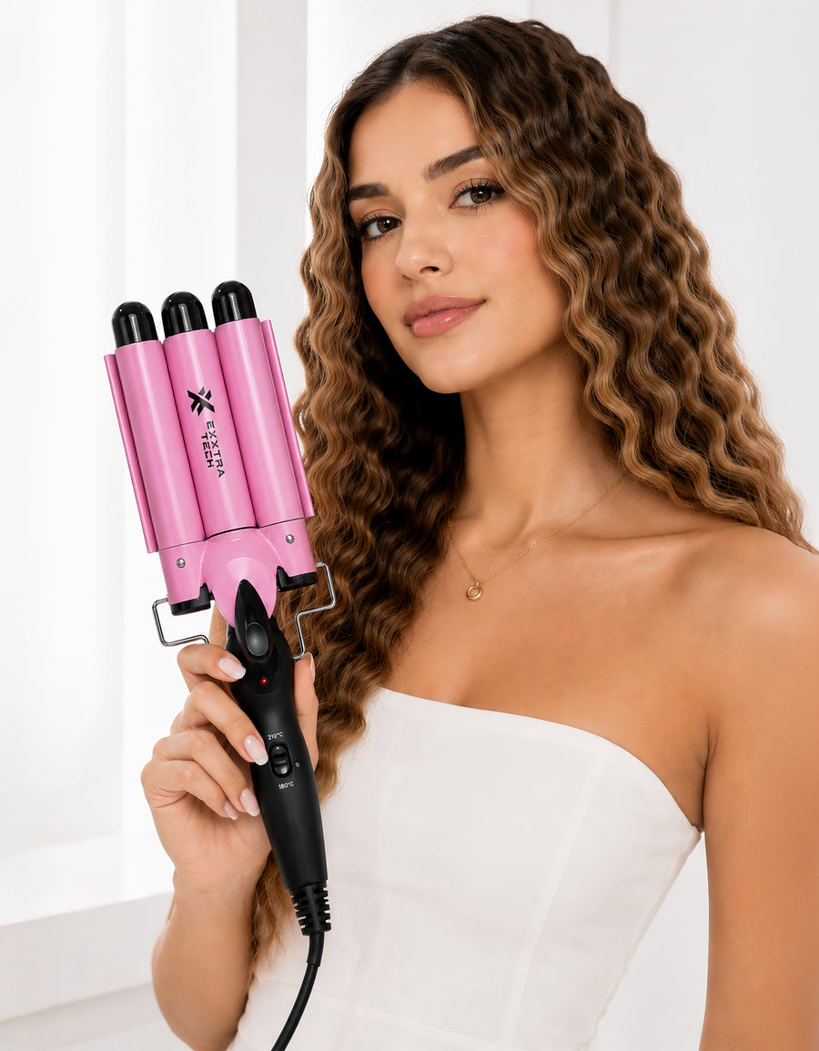 Buclera Triple para Ondas 130 W color Rosa