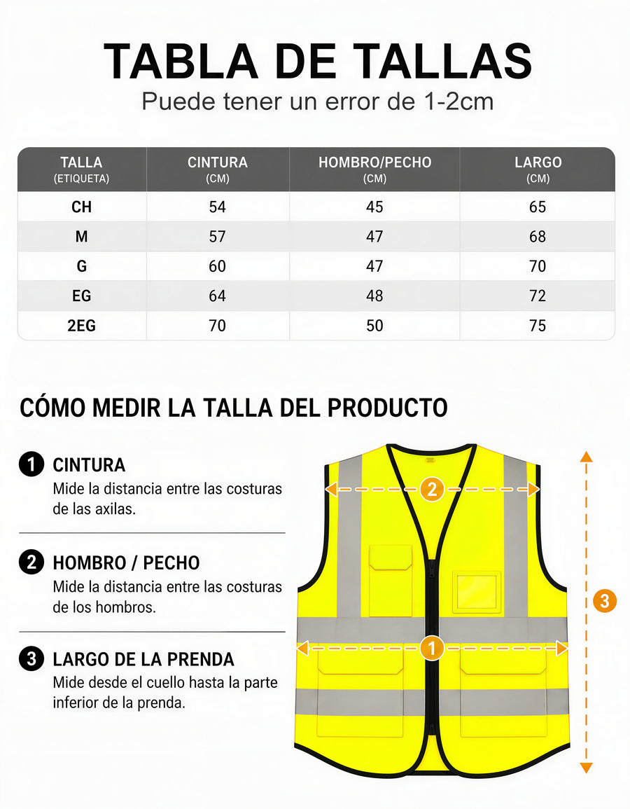 Chaleco de Seguridad Alta Visibilidad con Reflejante color Amarillo