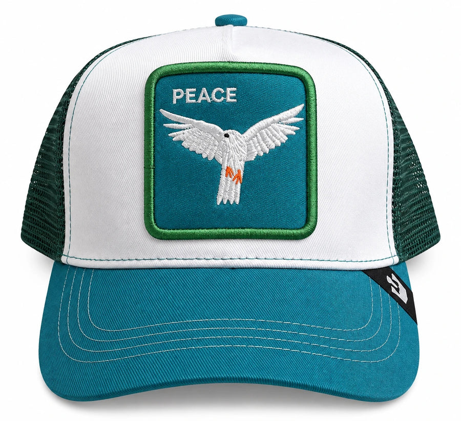 Gorra Trucker con Malla Diseño de Animales · Ajustable · Diseño Paloma turquesa