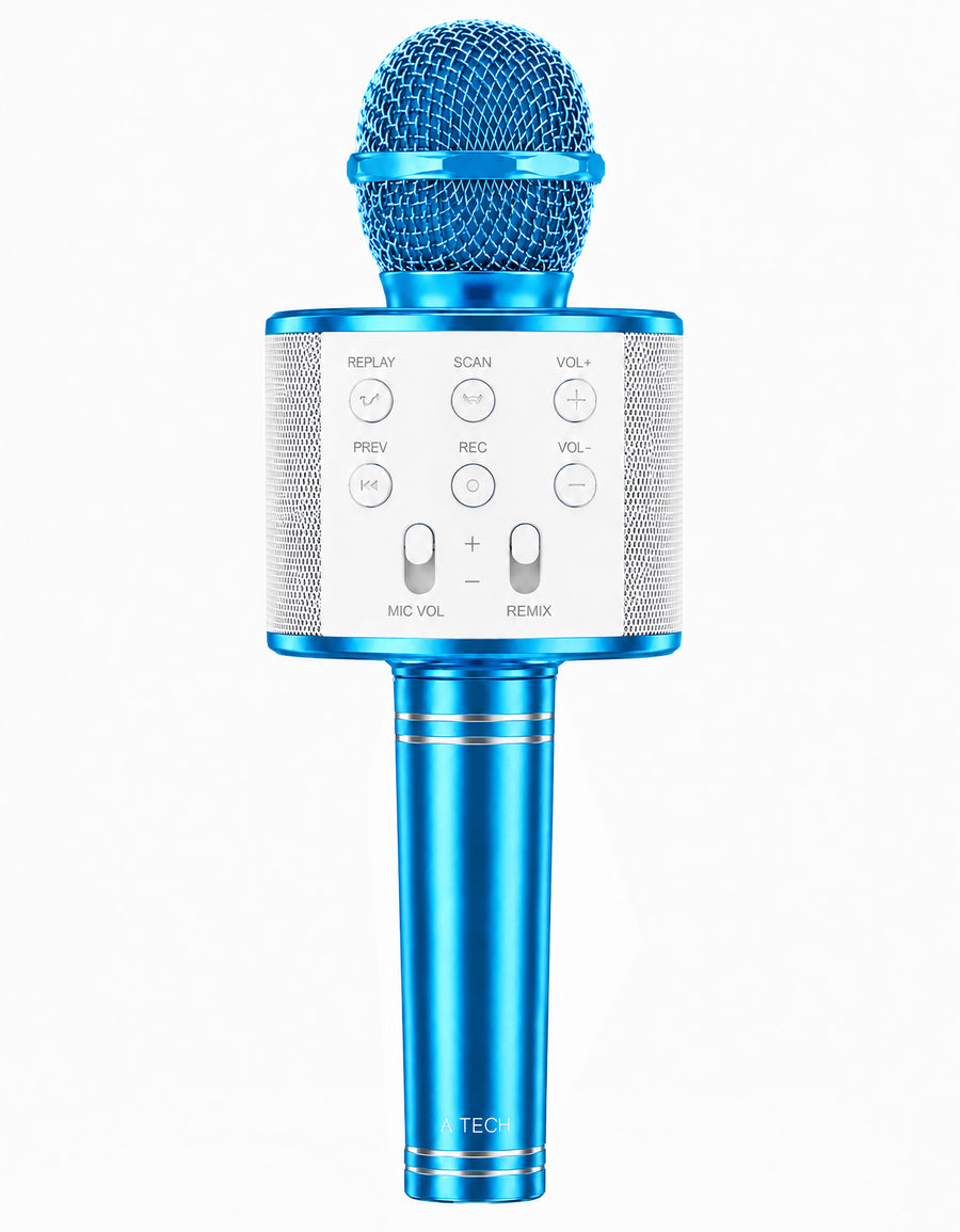 Micrófono Karaoke Bluetooth con Bocina WS858 color Azul