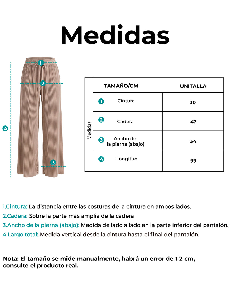 Pantalón Mujer Pierna Ancha Casual color Café