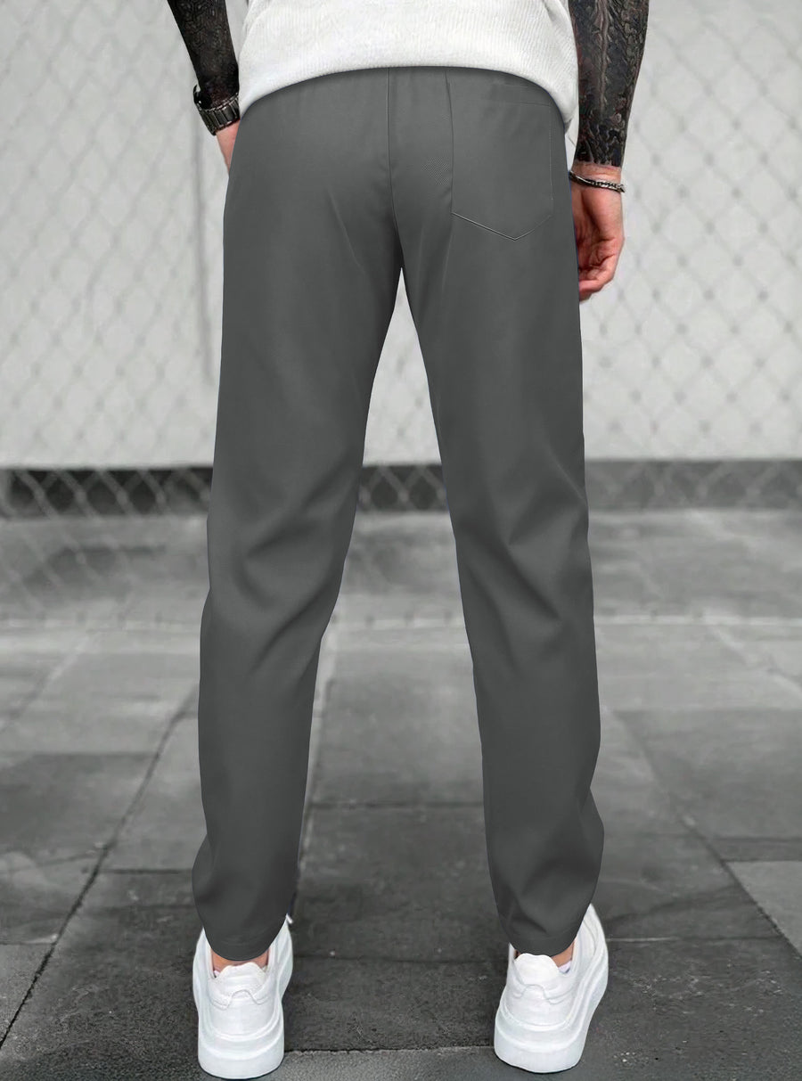 Pantalones Jogger Slim Fit Hombre Deportivos Casuales color Gris
