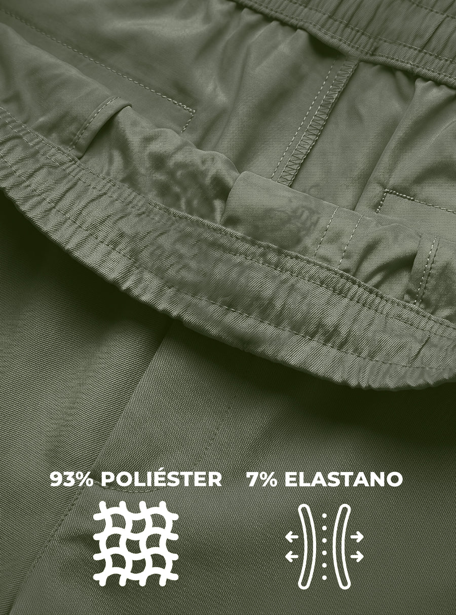 Pantalones Jogger Slim Fit Hombre Deportivos Casuales color Verde Militar